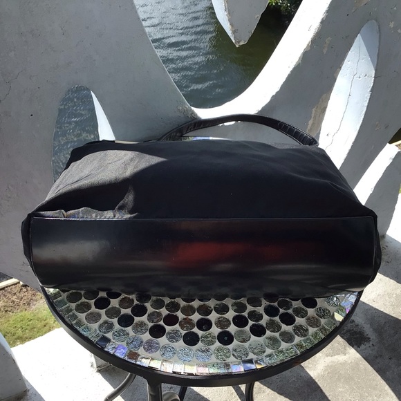 Authentic Prada Nylon and Patent Leather Zip Top Shoulder Milano Made in Italy - Picture 11 of 16